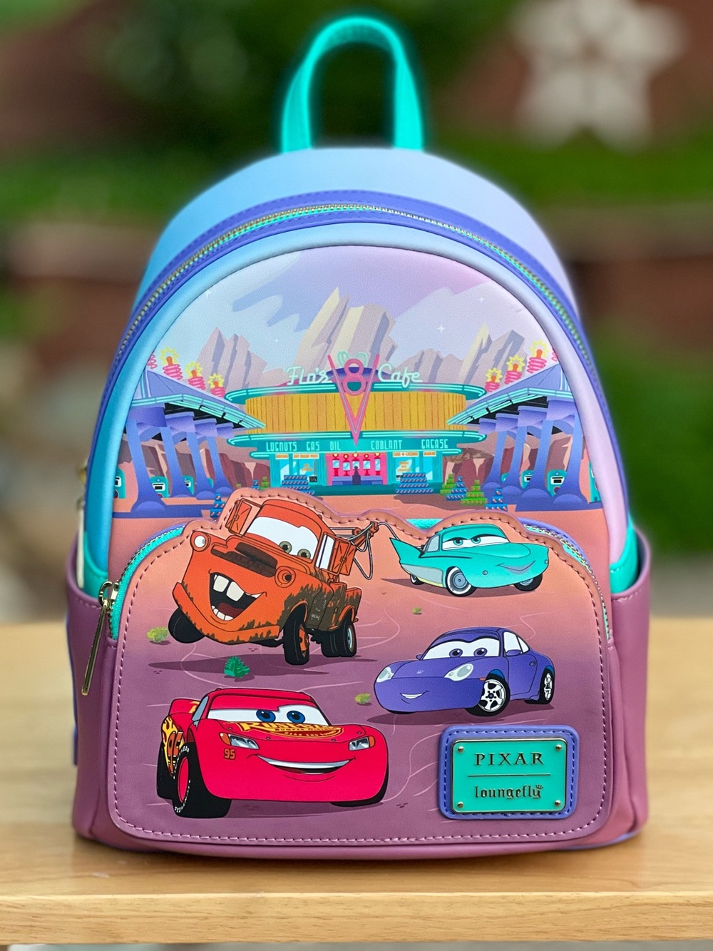 Loungefly Disney Pixar Cars Flo's Diner Mini Backpack Amazon Exclusive NWT